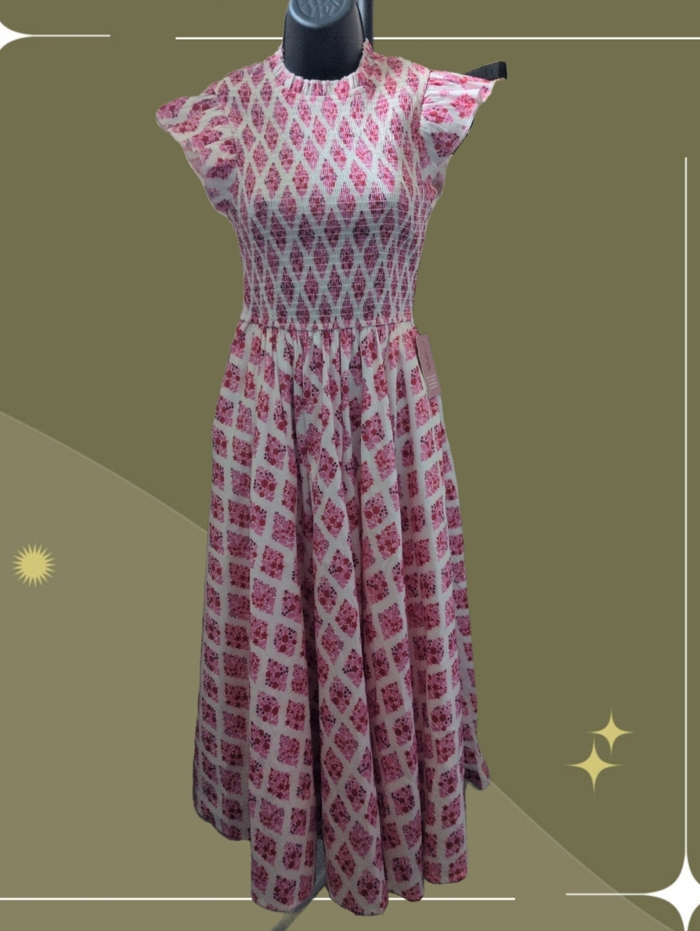 ✨ Nwt Ivy City Co Kylie Dress In Pink And Red Lettuce Floral Size Extra Extra Sm